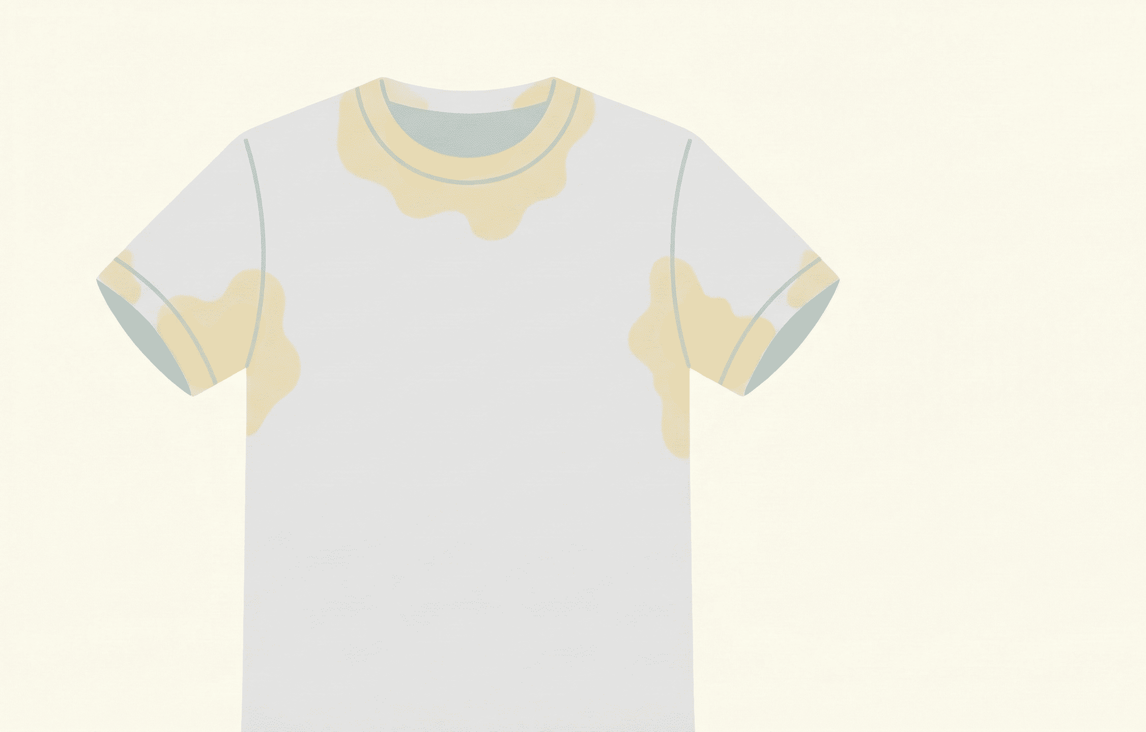 白衣領口與腋下最容易出現黃色汗漬。